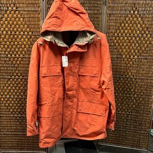 Saks Fifth Avenue Gold Orange Reversible Raincoat NWT